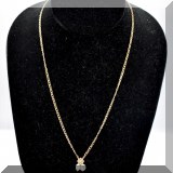 J052. 14K gold chain with flower slide and moonstones . - $195 